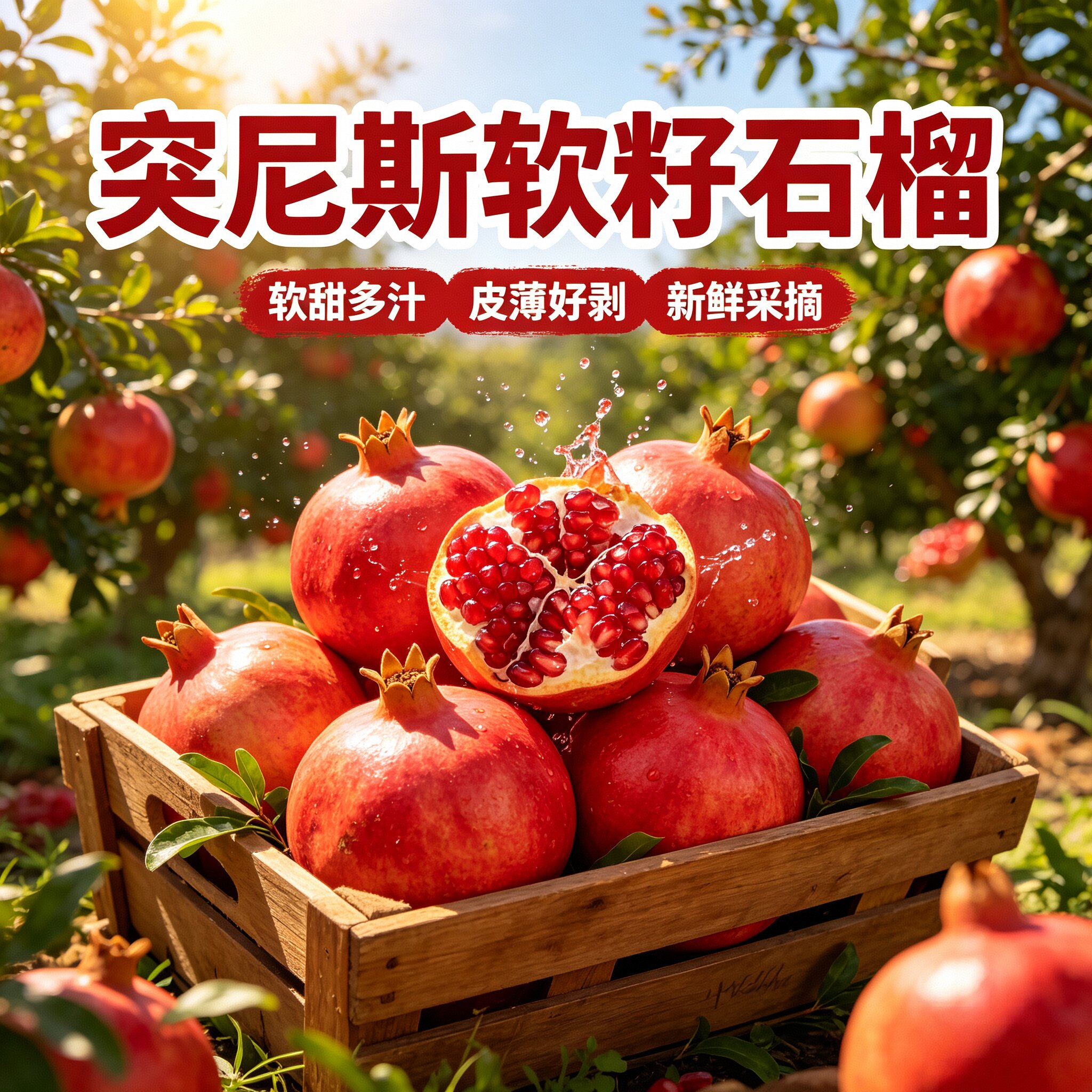 正宗四川会理软籽石榴新鲜水果产地直发当季现摘甜石榴