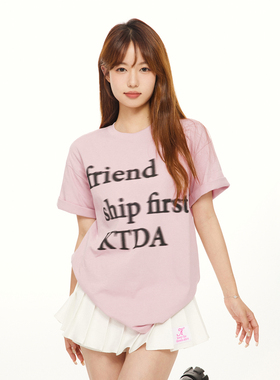 KTDA新款幻影标语短袖基础印花宽松圆领短男女情侣款国潮牌teeT恤