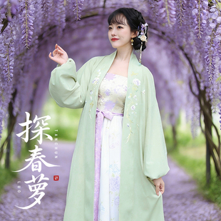 听月小筑【探春萝】原创女春夏仿宋制长衫显瘦连衣裙国风新中式