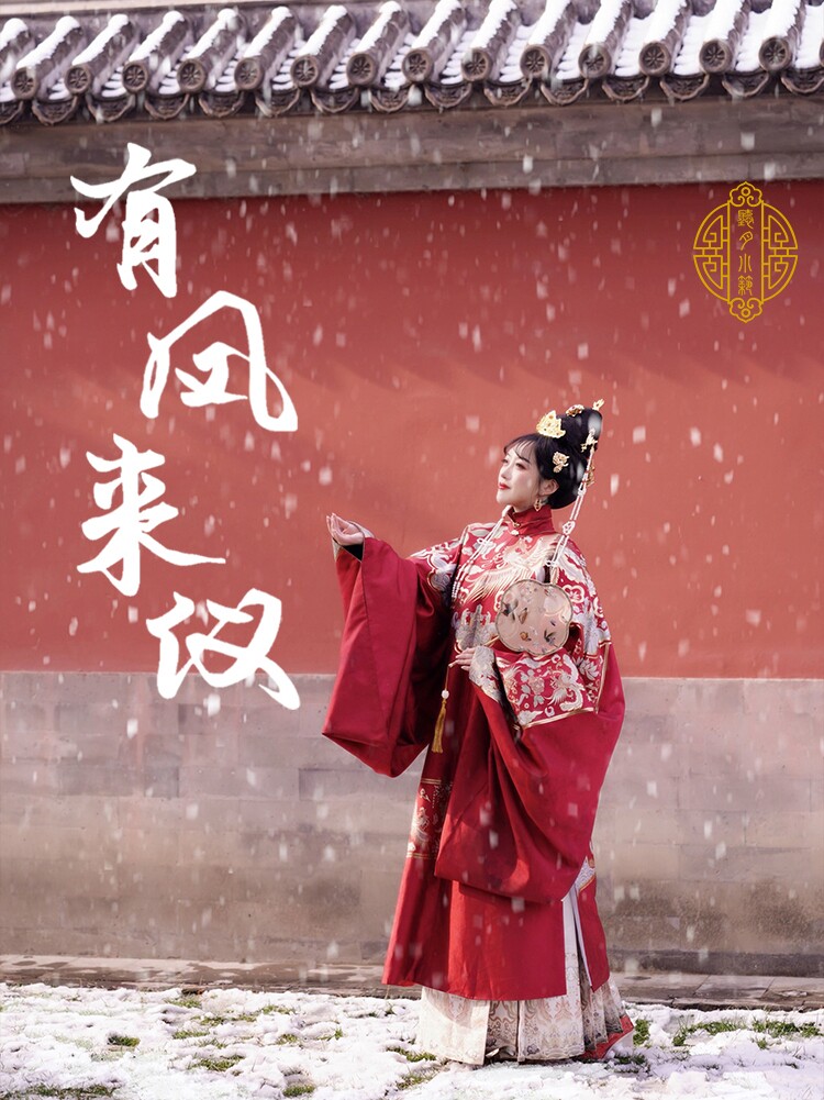 有凤来仪明制汉服女红色婚服妆花立领斜襟袄裙马面裙中国风非古装