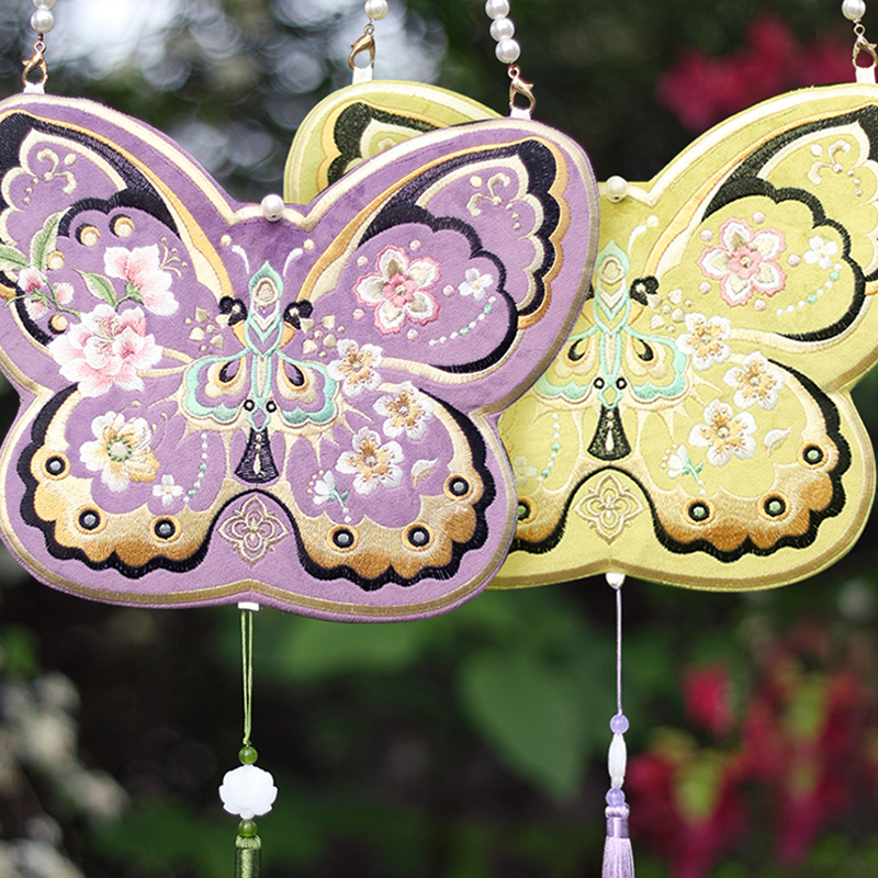 听月小筑【蝴蝶刺绣包包】原创女包绣花新中式国风改良汉服配饰