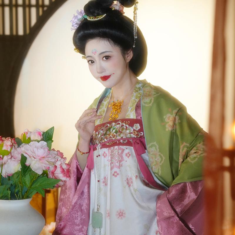 听月小筑【群芳赋】原创女春秋唐制齐胸襦裙套装国风改良汉服