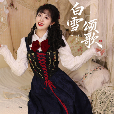 听月小筑【白雪颂歌】原创女早春复古公主裙国风轻lo裙新中式女装