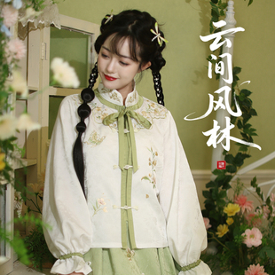 听月小筑【云间风林】原创女春秋国风新中式汉元素衬衣非汉服