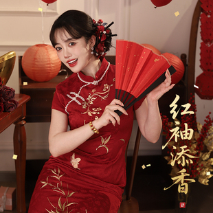 听月小筑【红袖添香】原创女春夏婚服敬酒服国风小众旗袍连衣裙