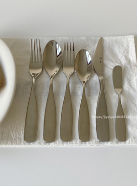 高品质亮面刀叉勺 黄油果酱抹刀质感厚重不锈钢牛排刀西餐餐具