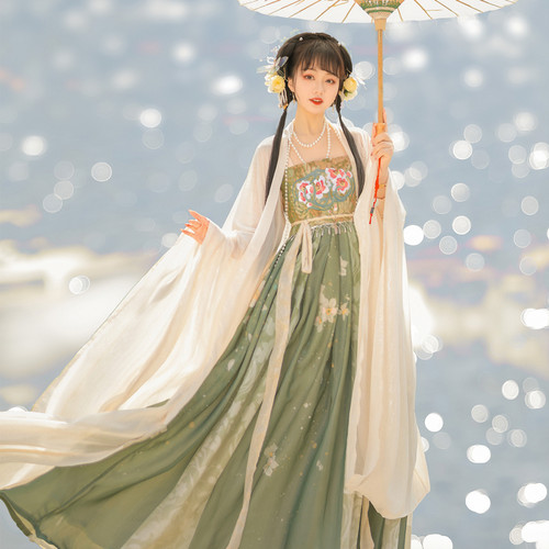 【春有约】茗月萱唐制诃子裙汉服女大袖衫刺绣正品日常套装夏季款 - 封面