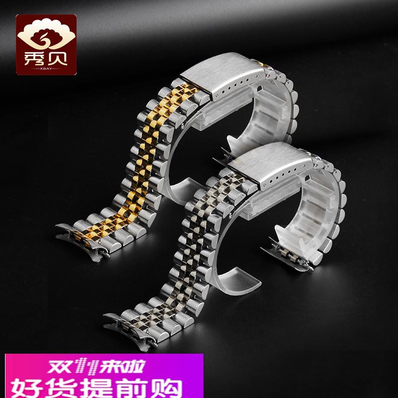 适配原厂手表带代用劳力士日志型ROLEX男女手表带钢带精钢表链20m