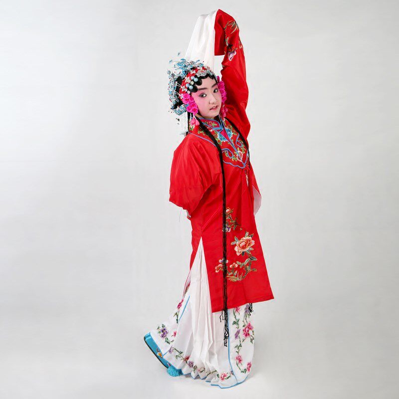 儿童京剧戏曲服装戏剧小孩x戏曲表演服小花旦青衣水袖 女披