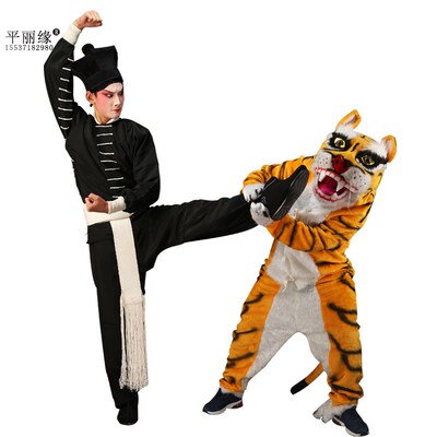 戏曲服装京剧龙套舞台夜行衣w武松打虎老虎衣武生家丁打手兵黑打