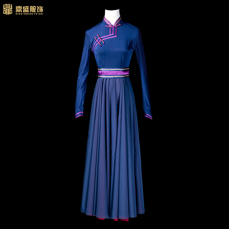 蒙古演出服舞蹈草原大摆裙民族风舞台表演服装藏族舞蹈.服连衣裙