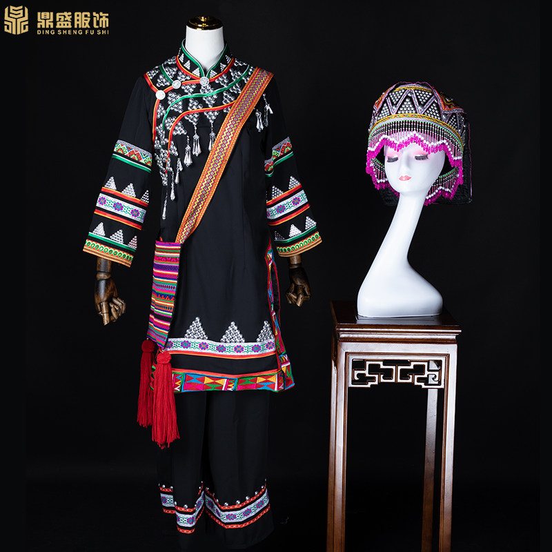 新款拉祜族成人女士演p出服56个少数民族特色表演衣服舞蹈服饰精