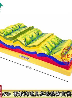 褶皱构造及其地貌k演变模型J34020中学地理实验器材教学仪器