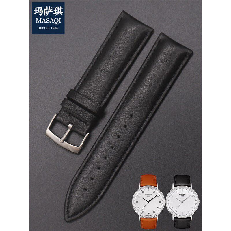 适配天梭真皮表带TISSOT男女手表配件魅时ET109610手表带19mm21mm