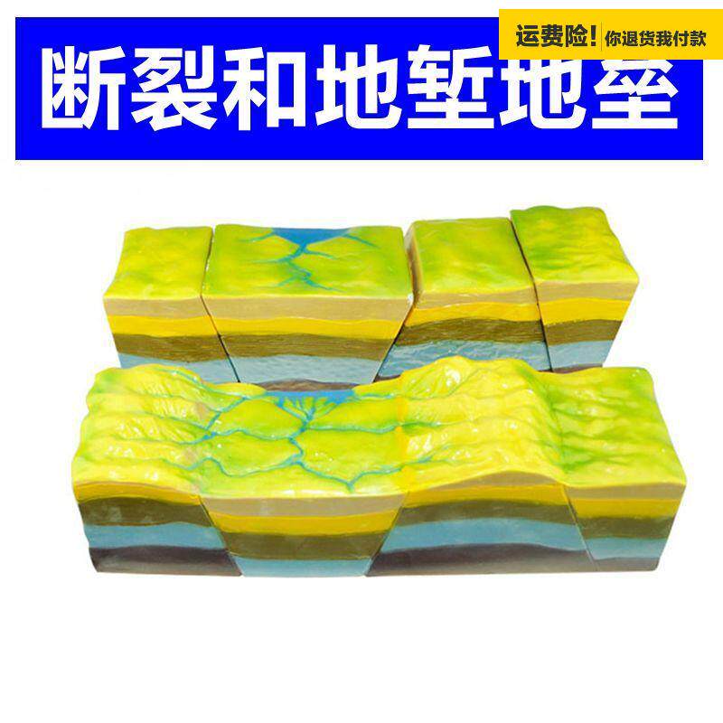 断裂地堑地垒演示褶皱断层初高中地理教学用地质地貌板块构造火