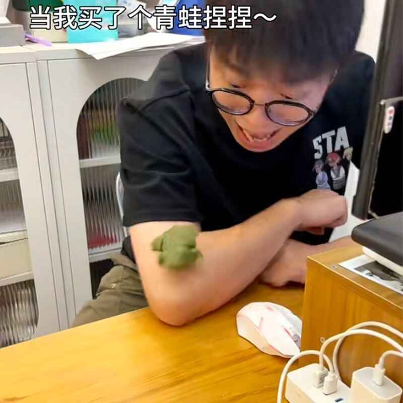 抖音同款癞蛤蟆捏捏乐自制手绘解压整蛊泄愤玩具仿真青蛙送人玩具