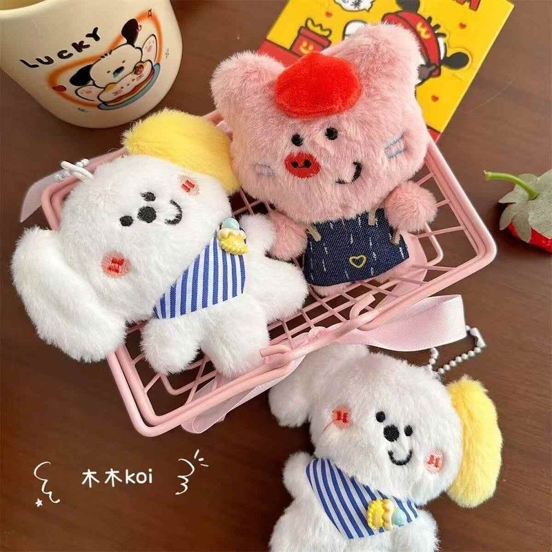 创意毛绒公仔小猪挂件百搭吱吱叫小挂饰少女心玩偶钥匙链背包挂坠