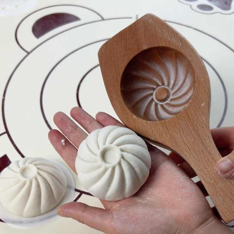 新款家用厨房手工面点包子造型模具小笼包豆沙包馒头糕点木质神器