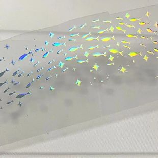 胶带066游鱼镭射银你瞅啥pet小鱼古风账流麻贴纸 手帐分装 一件 包邮