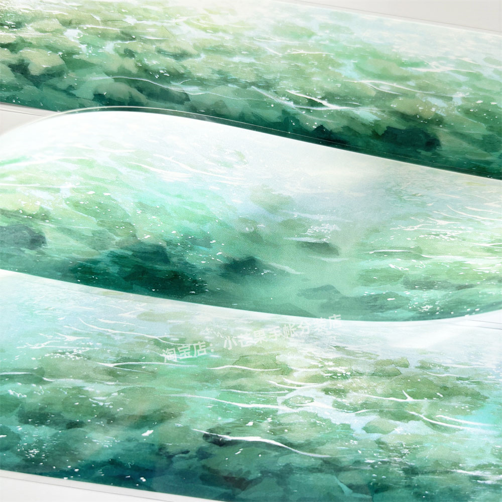 手帐分装胶带清泓见石zero小溪石头水面古风PET素材账手机壳贴纸