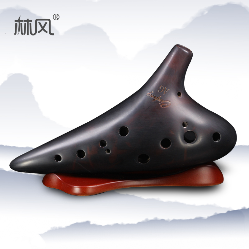 【林风】陶笛12孔AG熏烧十二孔陶笛中音G调专业演奏级陶笛乐器