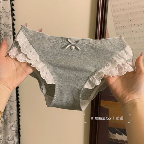 蕾丝边纯欲女士内裤性感三角裤棉