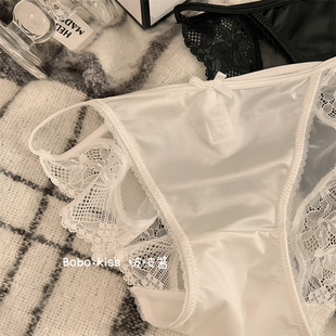 性感纯欲风缎面蕾丝内裤女2026新款无痕低腰纯棉全棉裆女士三角裤