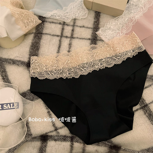 女士内裤性感新款蕾丝边无痕冰丝