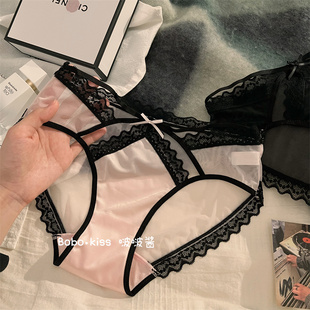 法式性感纯欲风蕾丝内裤女士冰丝2026新款中腰纯棉裆小心机三角裤