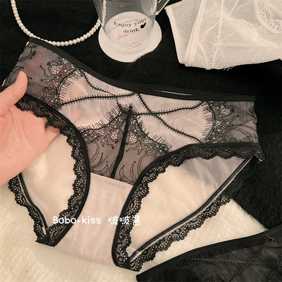 女士内裤蕾丝镂空纯欲风性感网纱