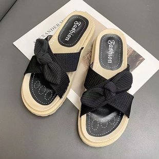 厚底沙滩鞋 网红凉拖鞋 外出爆款 时尚 女仙女风夏外穿ins潮2025新款