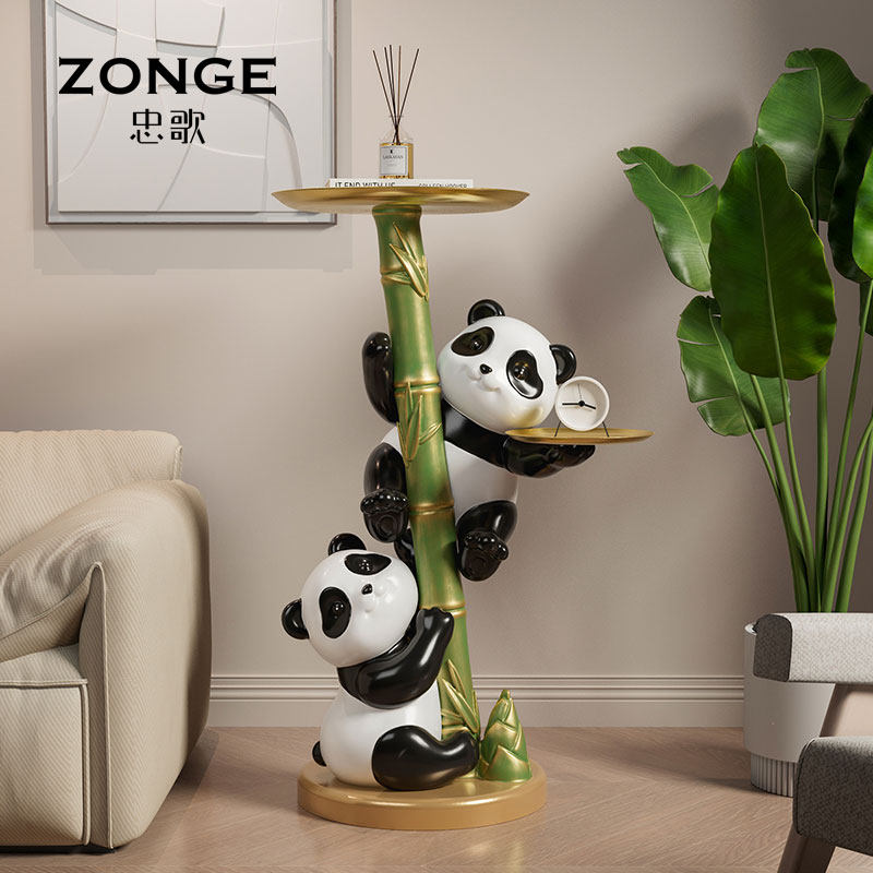 轻奢熊猫摆件创意客厅大型落地收纳沙发电视柜高级感乔迁新居礼品,家居饰品,装饰摆件,淘宝优惠券,粉丝福利购,淘宝优惠卷