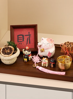 中古风招财猫摆件入户玄关装饰品