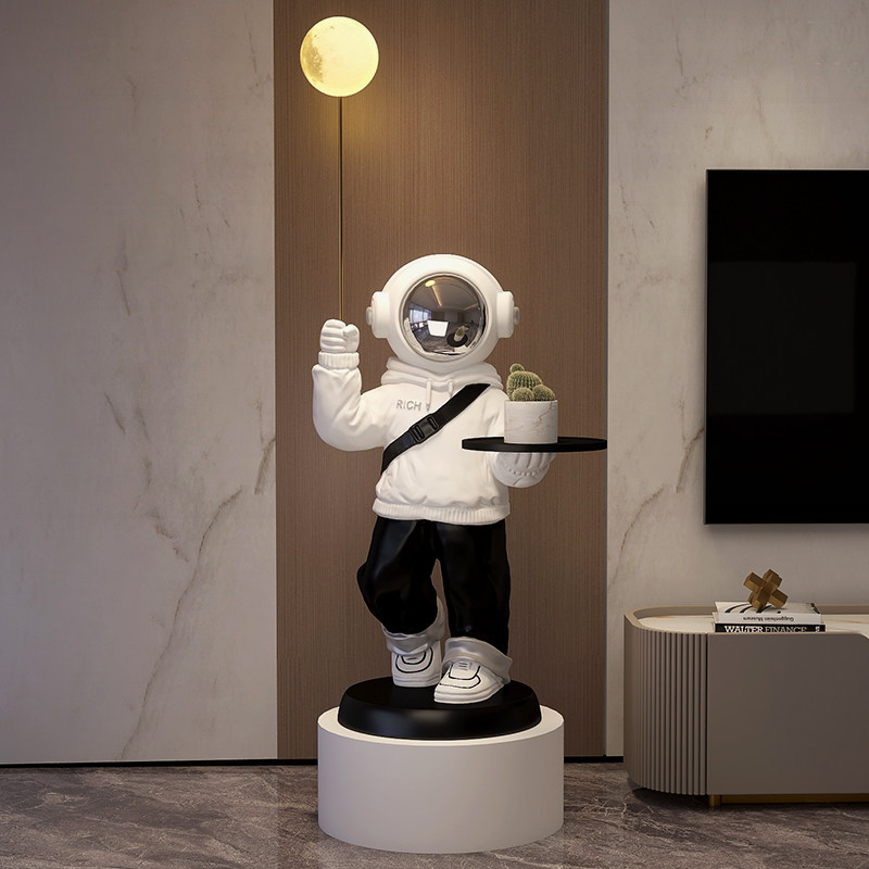 宇航员摆件客厅大型落地家居电视柜装饰品灯高档轻奢乔迁新居礼品,家居饰品,落地摆件,淘宝优惠券,粉丝福利购,淘宝优惠卷