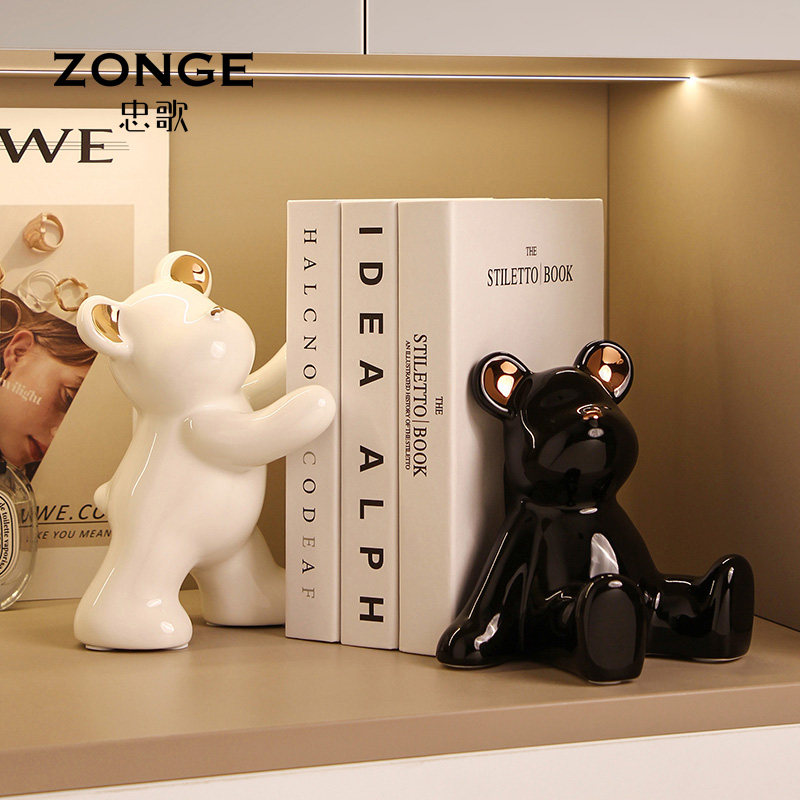 忠歌可爱暴力熊书档摆件