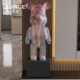 暴力熊大摆件存钱罐家居客厅落地流体熊北欧轻奢电视柜创意装饰品