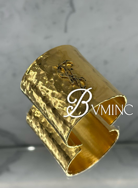 bvminc 金色复古做旧字母开口手镯