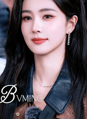 bvminc 白鹿同款露珠项链，长条耳钉，银