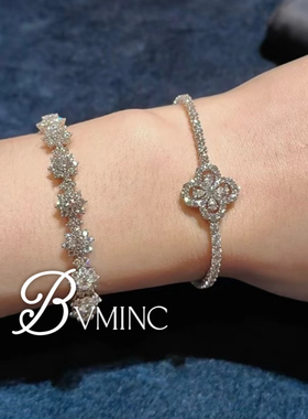 bvminc 闪钻loop四叶草手链 S925银