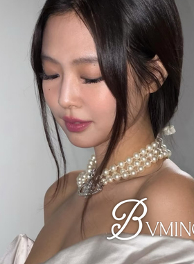 bvminc jennie同款三层珍珠土星项链 磁吸扣