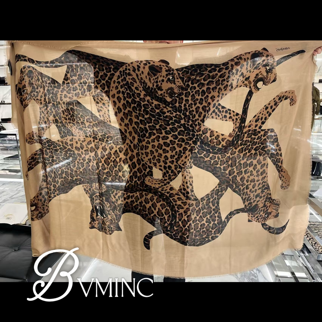 bvminc 杨树林同款 金钱豹羊毛真丝披肩 空调披肩大尺寸