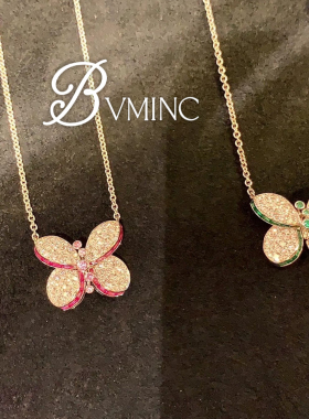 biminc 满钻蝴蝶项链  小众项链