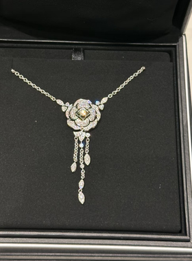 bvminc 山茶花流苏满钻项链