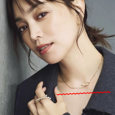 日杂同款 ruban蝴蝶结项链 V金材质