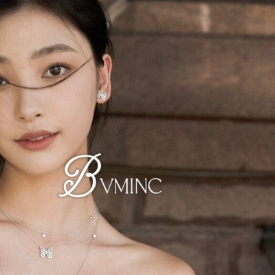 bvminc 易梦玲 白鹿同款蕾丝蝴蝶耳钉  项链 S925银