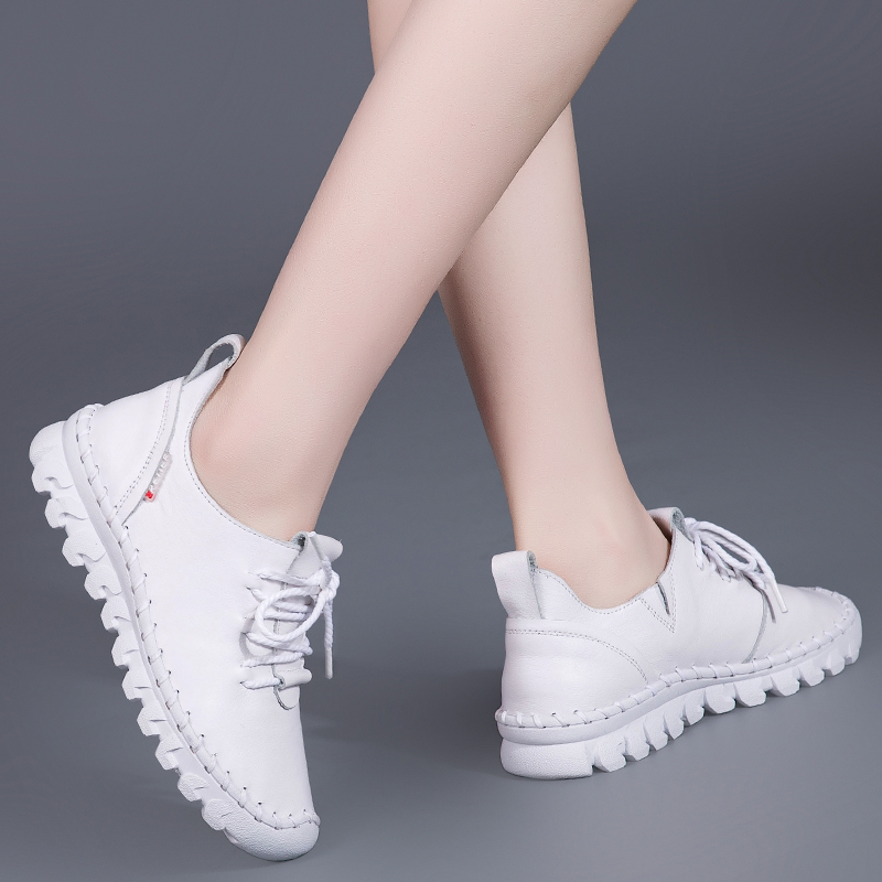 春秋女鞋软底舒适牛皮女鞋软底