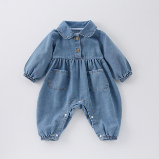 三个月韩版超萌洋气小月龄一岁女宝宝多巴胺穿搭牛仔公主外出衣服