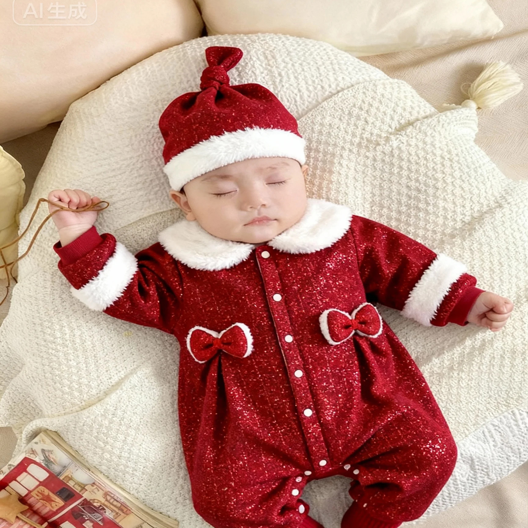 满月宴女宝宝衣服女婴儿公主风女孩子百天仪式感连体周岁女宝礼服