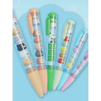 可奇家串串乐按动中性笔可爱高颜值黑色水笔学生用刷题笔0.5笔芯