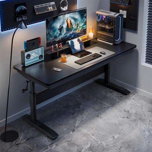 众淘可升降电脑桌家用台式电竞桌椅套装升降游戏直播桌子主播用工